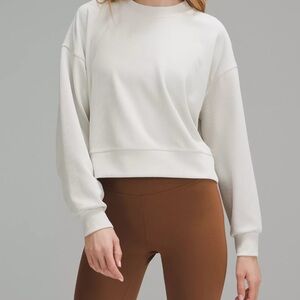 Lululemon Ribbed Softstreme Perfectly Oversized Cropped Crew Bone Size 4